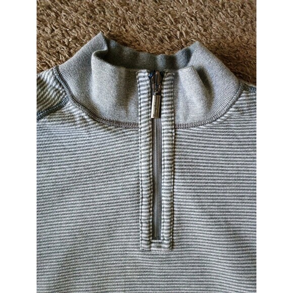 Tommy Bahama Half Zip Pullover Sweatshirt Men's Medium Reversible Grey - Picture 2 of 9